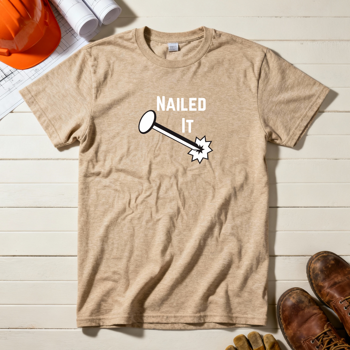 Nailed It Construction Humor Unisex Jersey Short Sleeve Tee