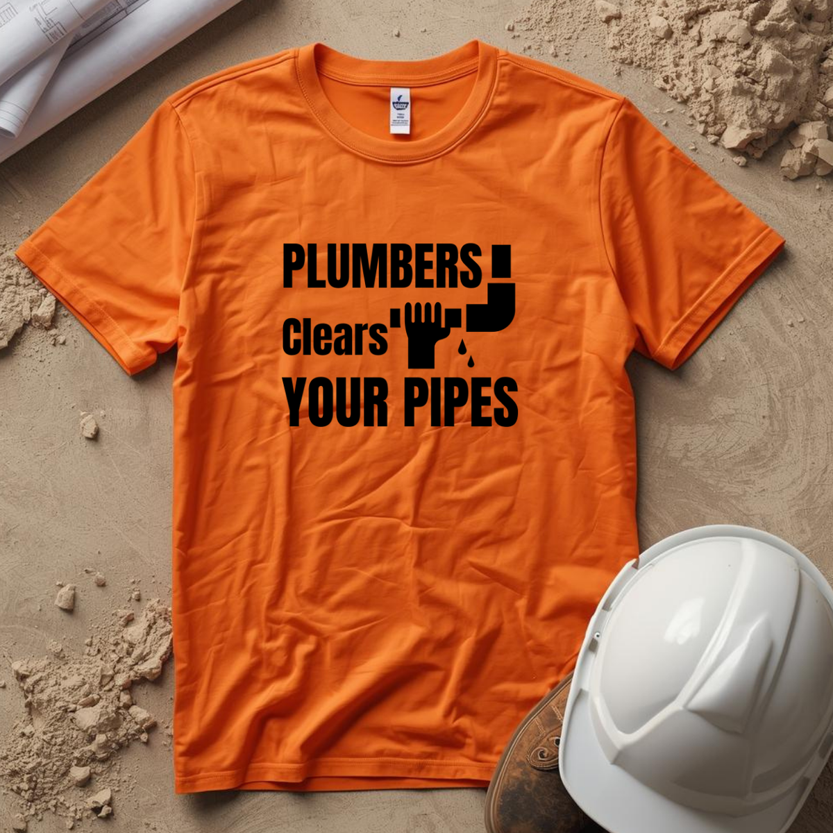 Plumbers Clears Your Pipes Construction Humor Unisex Jersey Short Sleeve Tee
