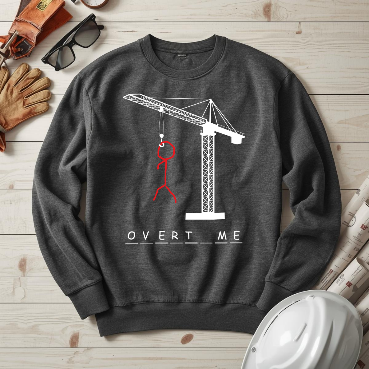 Overtime Crane Hangman Unisex Midweight Softstyle Fleece Crewneck Sweatshirt