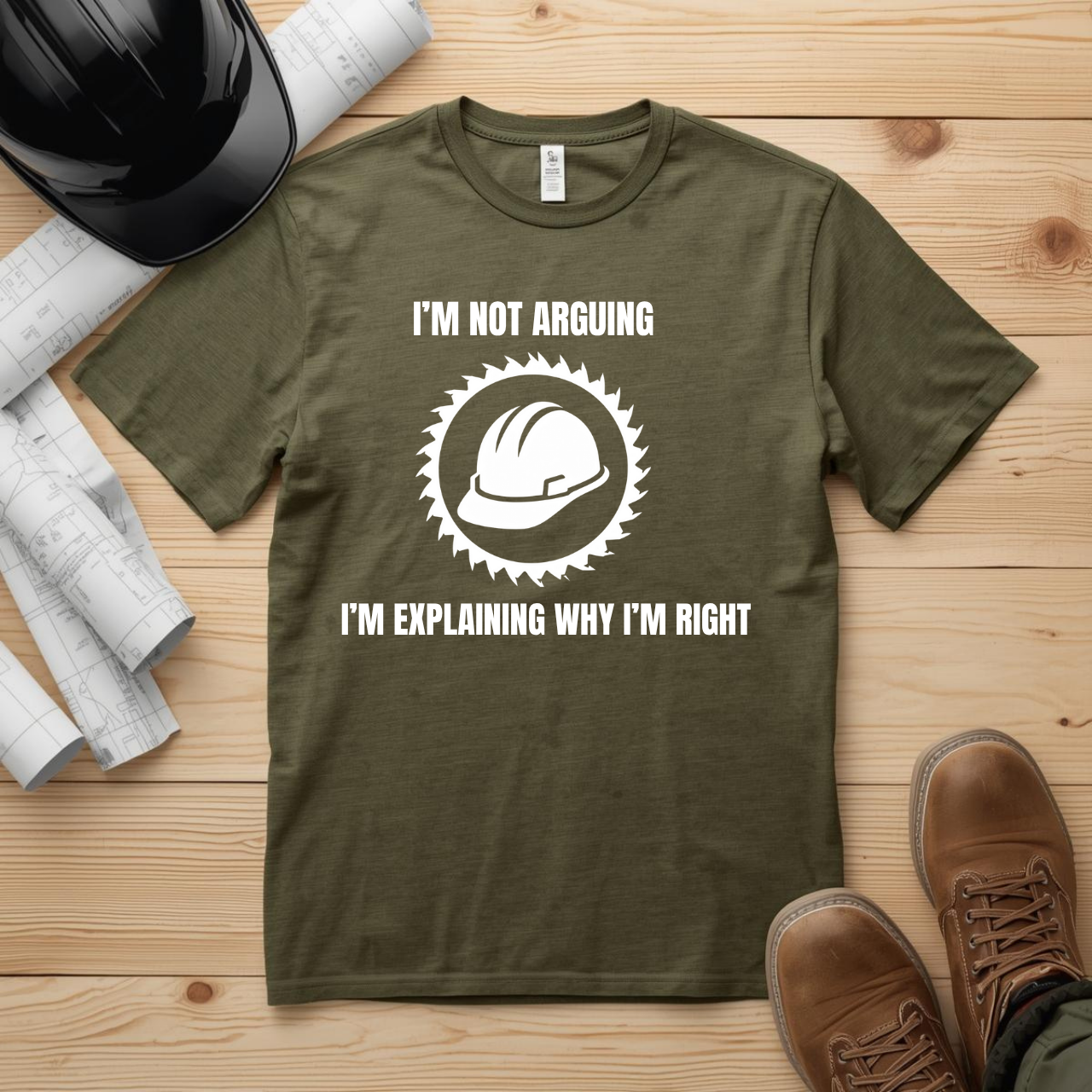 I'm Not Arguing. I'm Explaining Why I'm Right Construction Humor Unisex Jersey Short Sleeve Tee