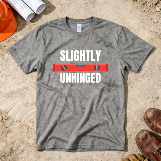 Slightly Unhinged Construction Humor Unisex Jersey Short Sleeve Tee