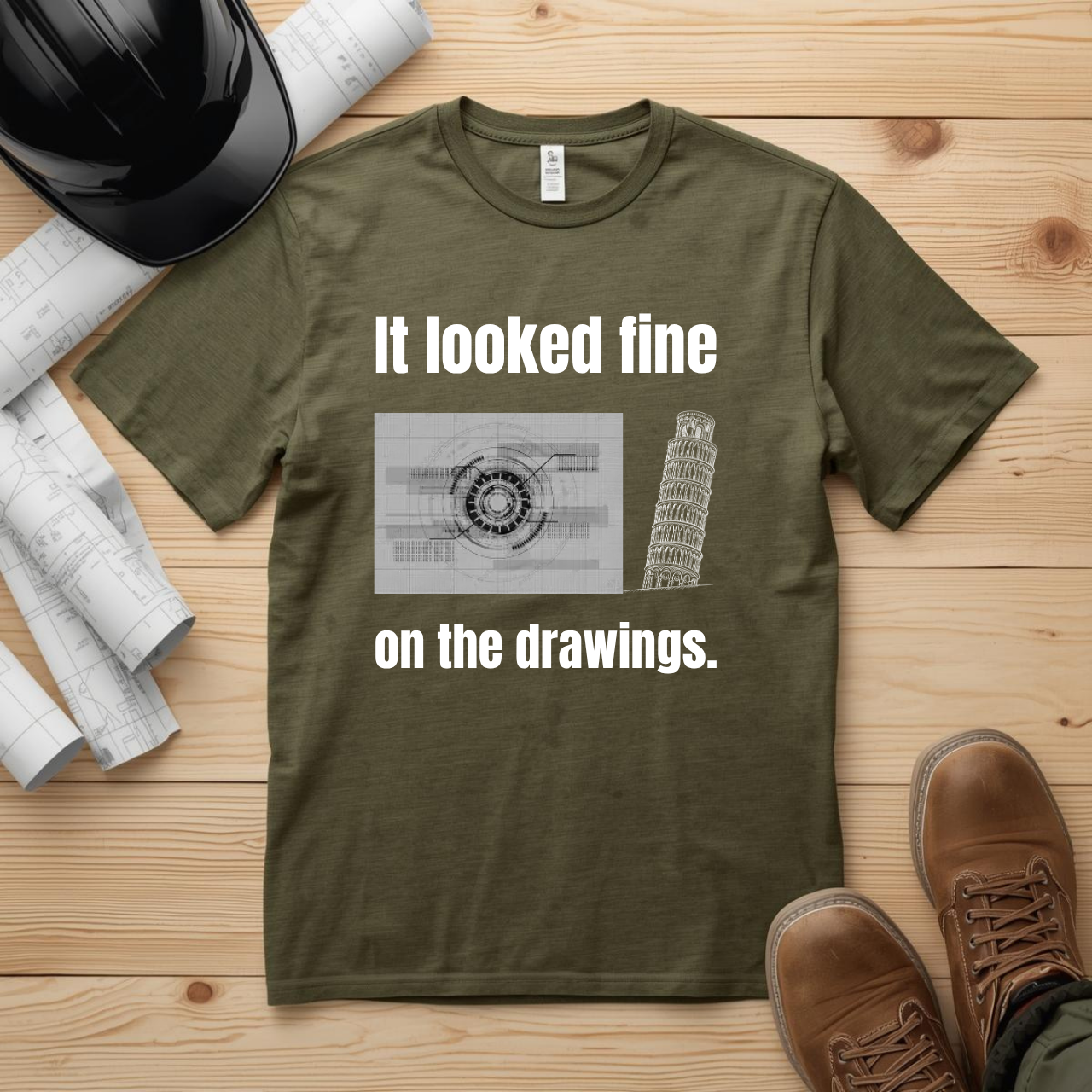 It Looked Fine on the Drawings Construction Humor Unisex Jersey Short Sleeve Tee