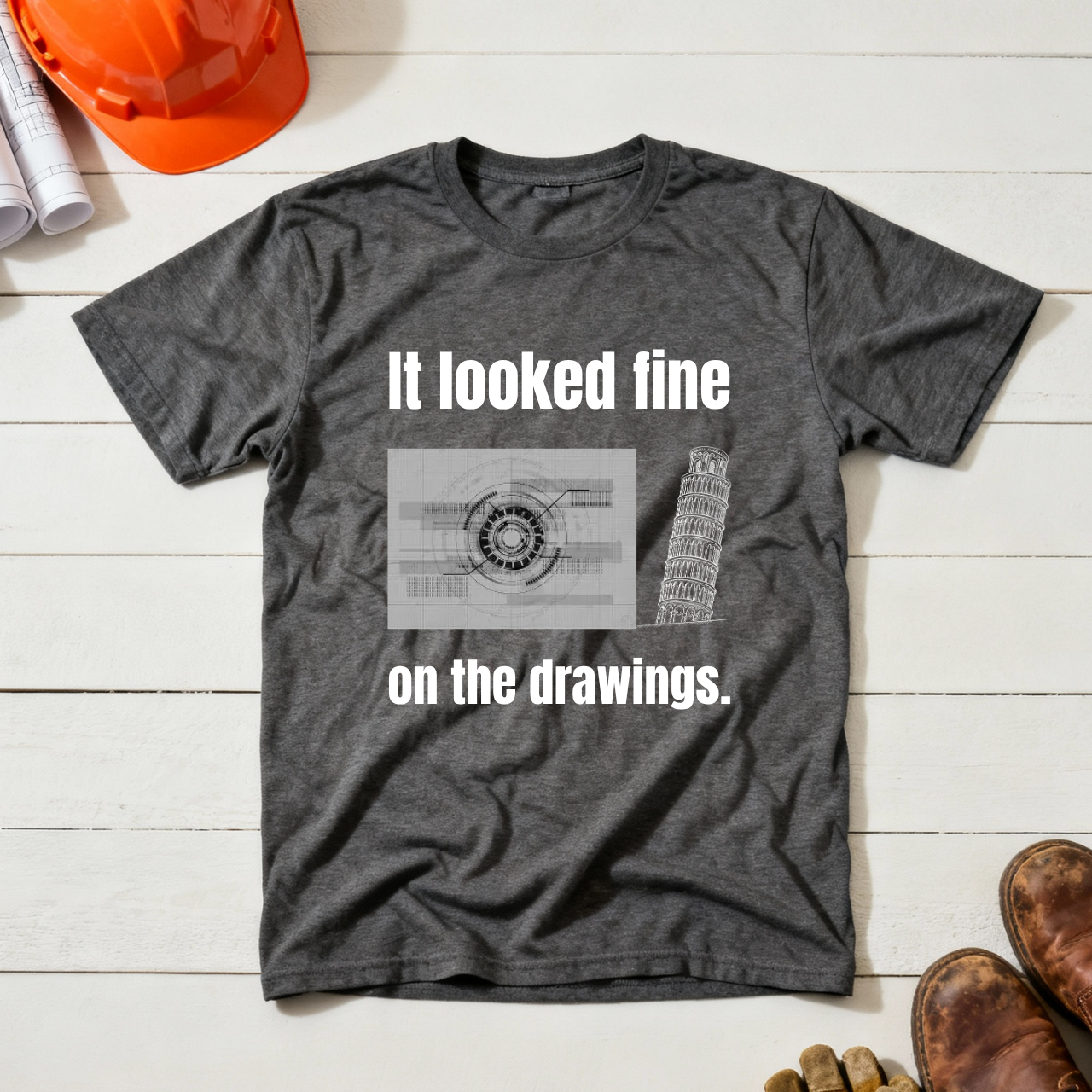 It Looked Fine on the Drawings Construction Humor Unisex Jersey Short Sleeve Tee
