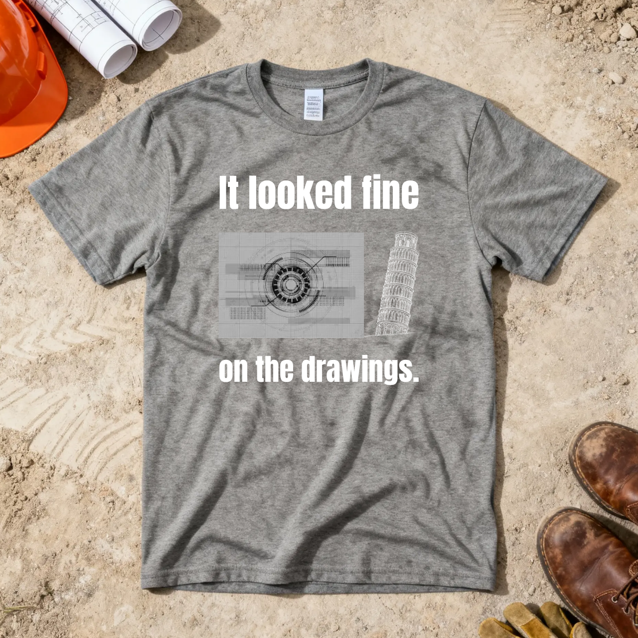 It Looked Fine on the Drawings Construction Humor Unisex Jersey Short Sleeve Tee
