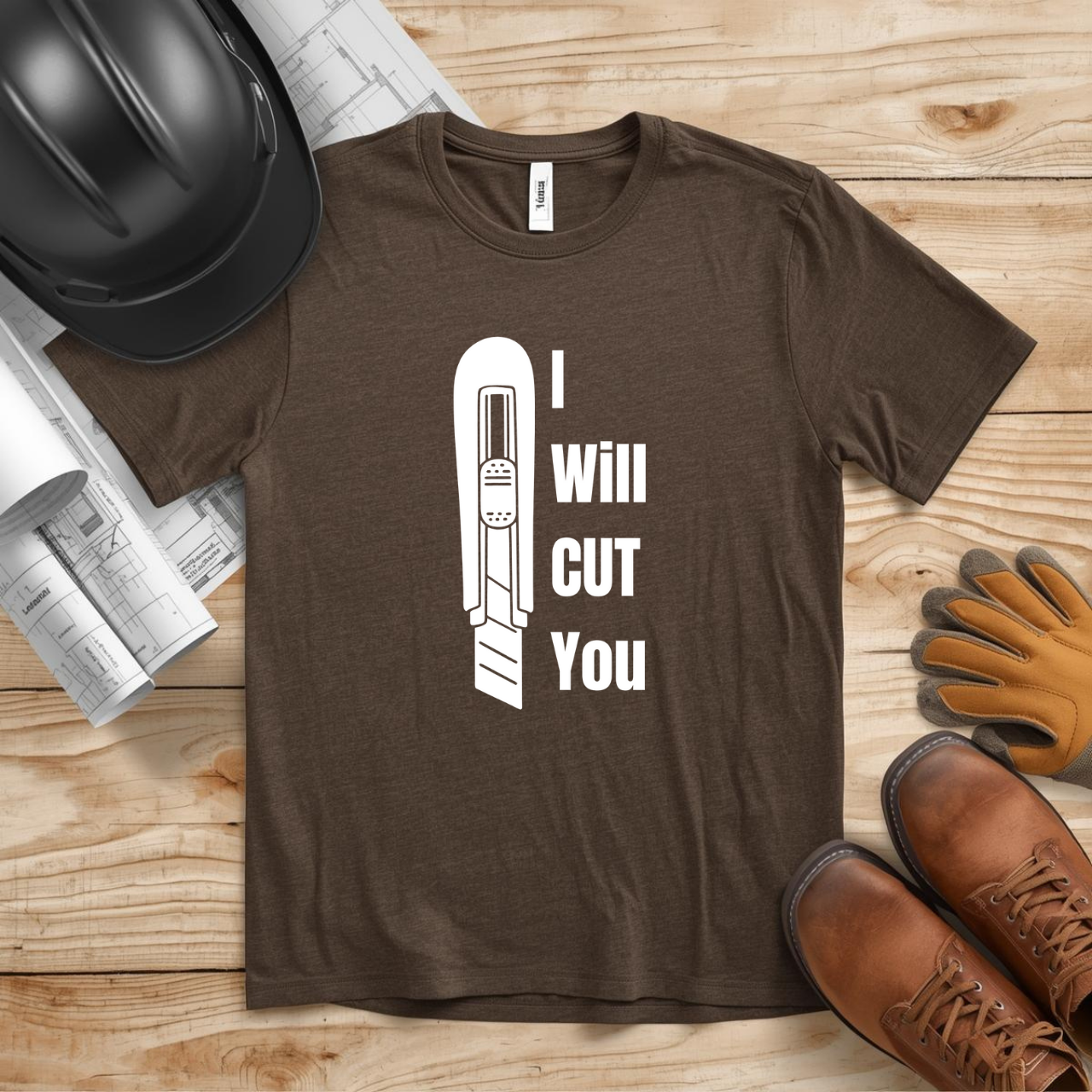 I Wil Cut You Knife Construction Humor Unisex Jersey Short Sleeve Tee