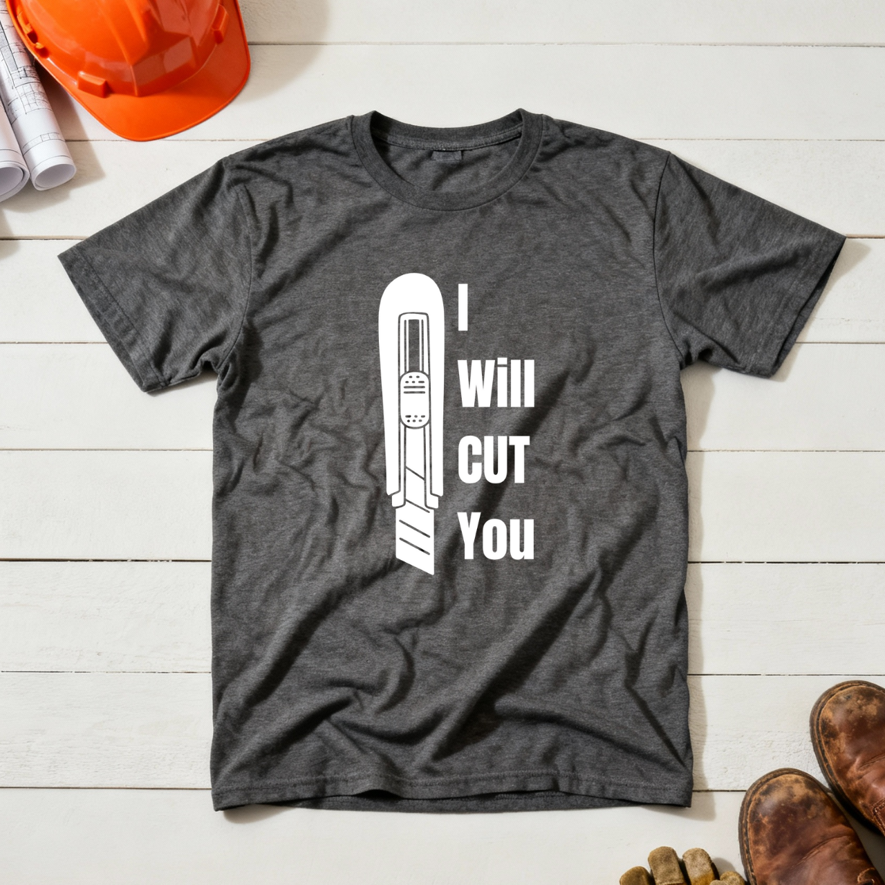 I Wil Cut You Knife Construction Humor Unisex Jersey Short Sleeve Tee