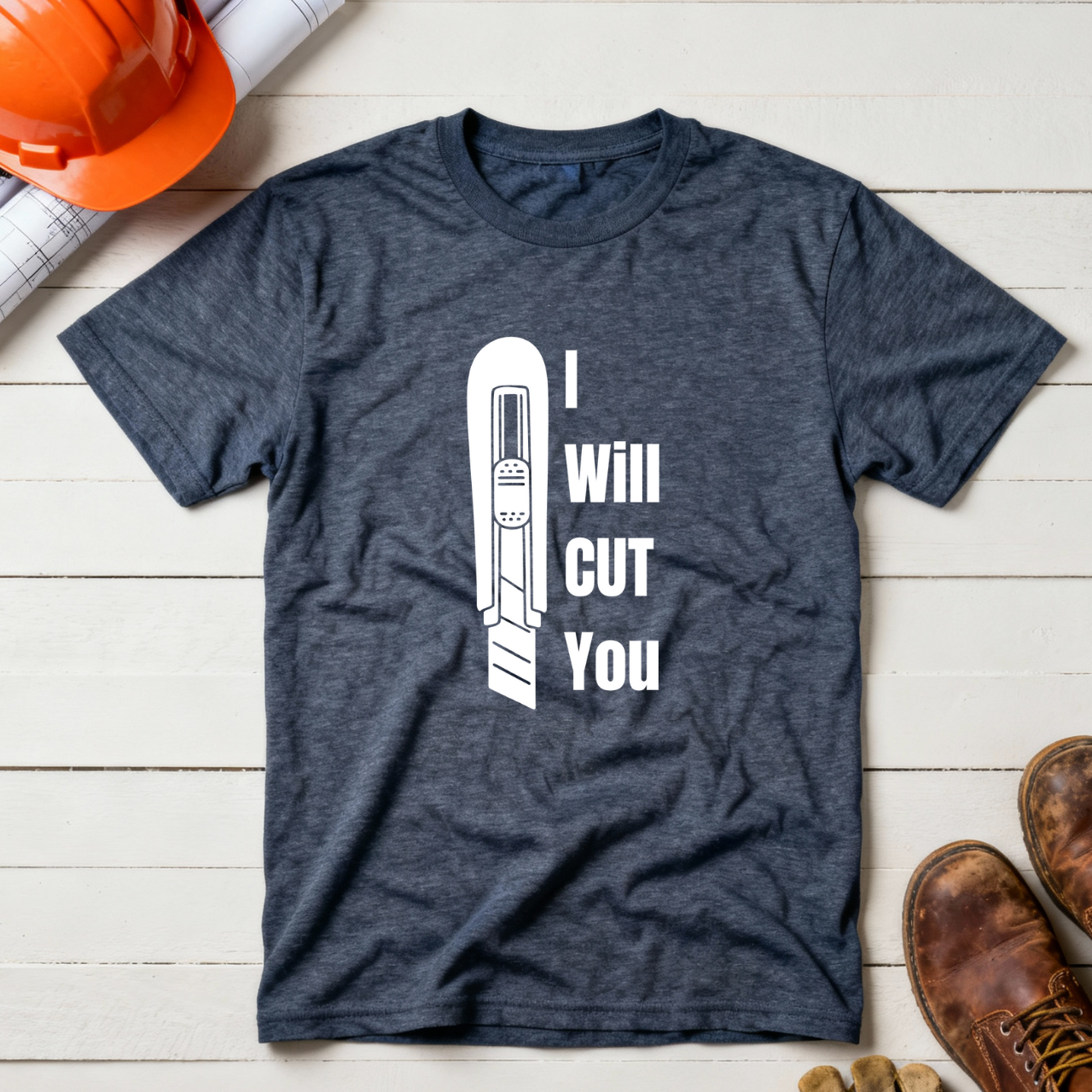 I Wil Cut You Knife Construction Humor Unisex Jersey Short Sleeve Tee