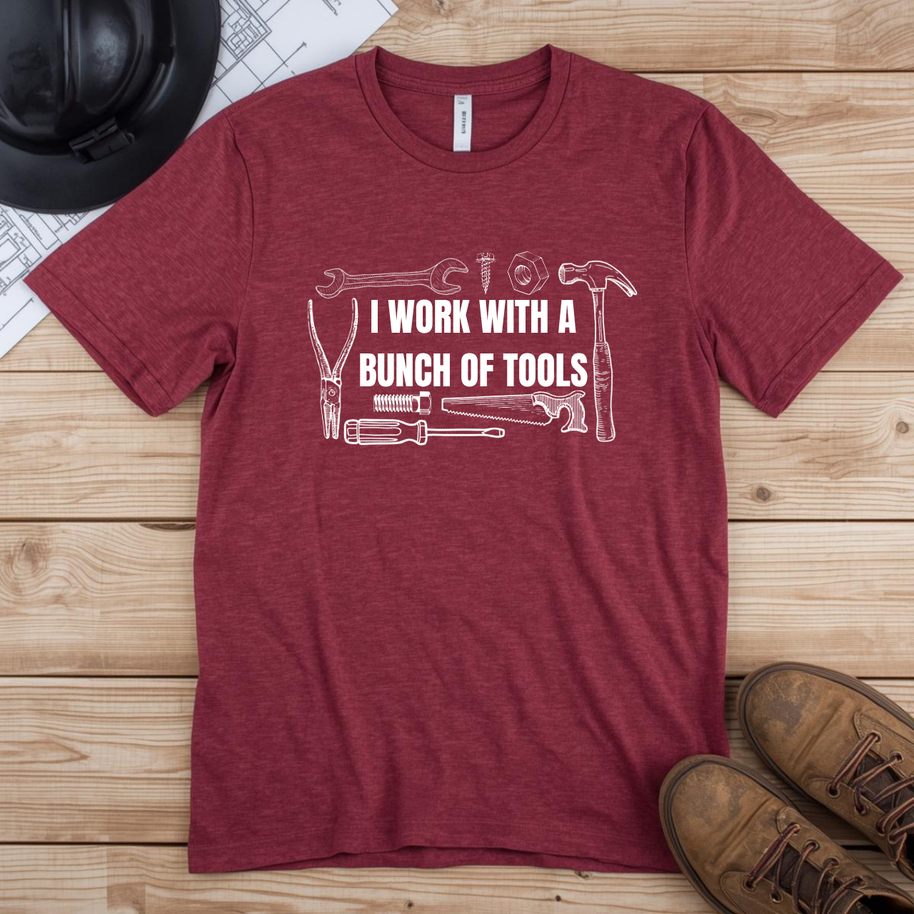I Work with a Bunch of Tools Construction Humor Unisex Jersey Short Sleeve Tee