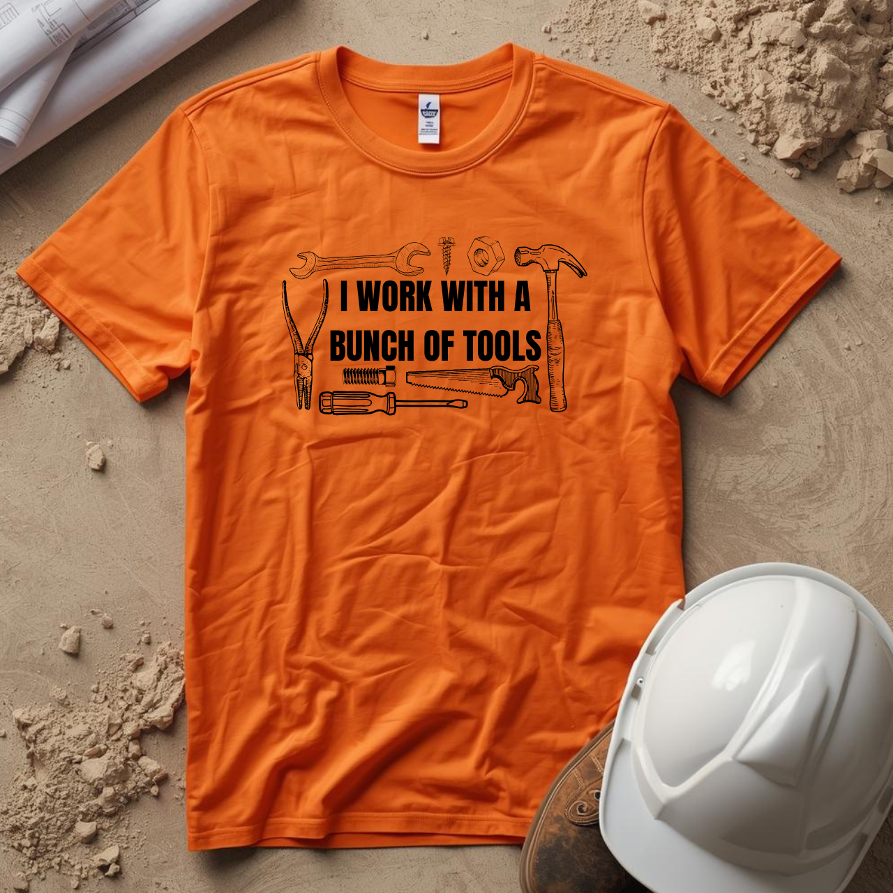 I Work with a Bunch of Tools Construction Humor Unisex Jersey Short Sleeve Tee