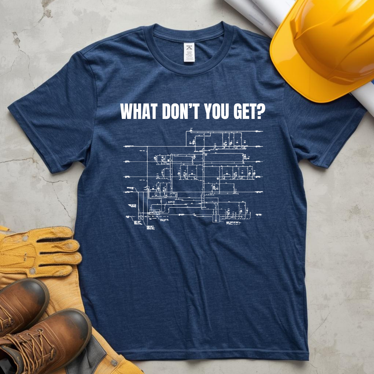 What Dont You Get? Plumbing Fixture Plan Construction Humor Unisex Jersey Short Sleeve Tee
