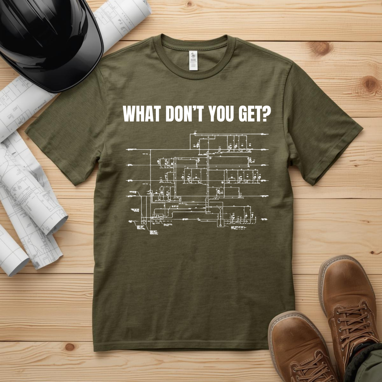What Dont You Get? Plumbing Fixture Plan Construction Humor Unisex Jersey Short Sleeve Tee