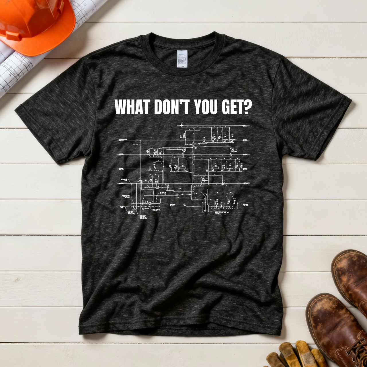 What Dont You Get? Plumbing Fixture Plan Construction Humor Unisex Jersey Short Sleeve Tee