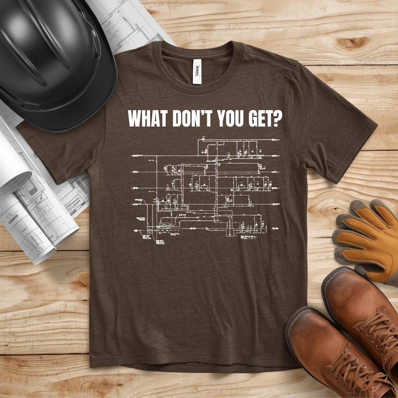What Dont You Get? Plumbing Fixture Plan Construction Humor Unisex Jersey Short Sleeve Tee