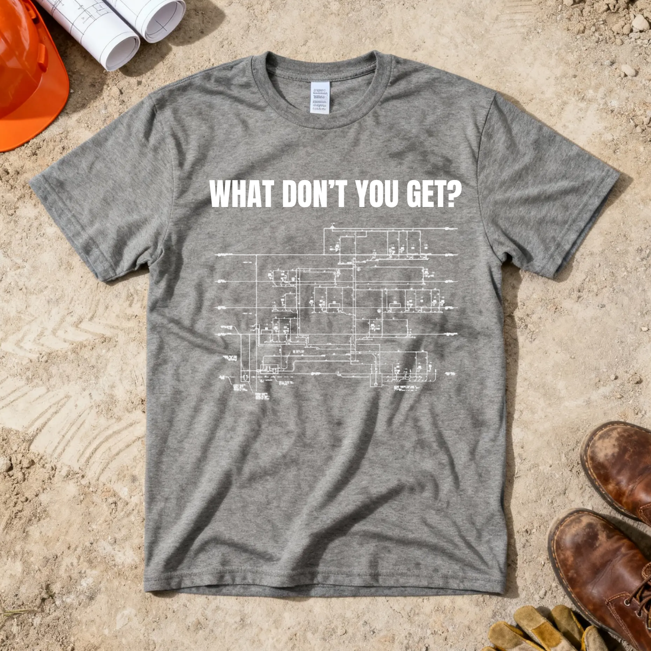 What Dont You Get? Plumbing Fixture Plan Construction Humor Unisex Jersey Short Sleeve Tee