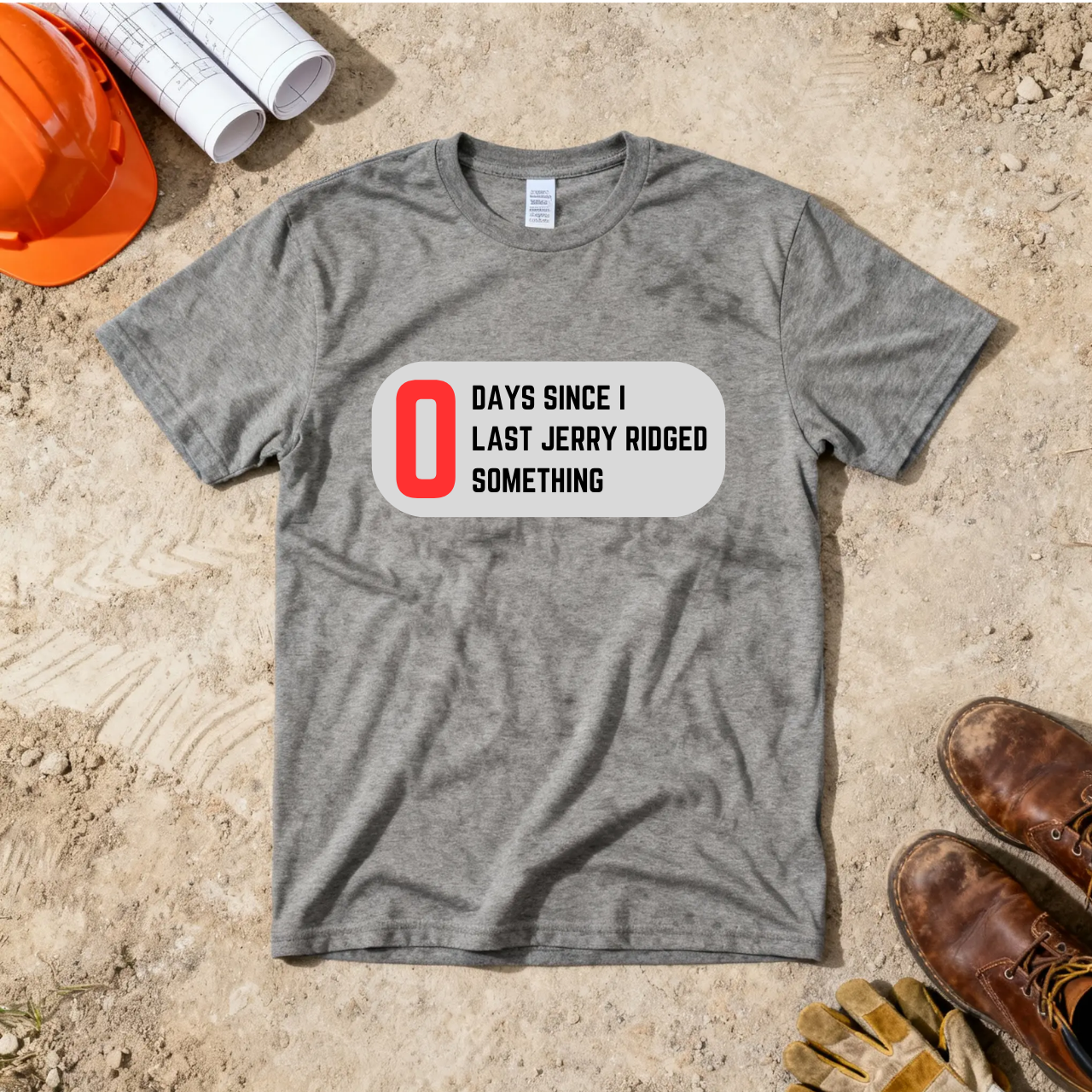 0 Days Since I last Jerry Ridged Something Construction Humor Unisex Jersey Short Sleeve Tee