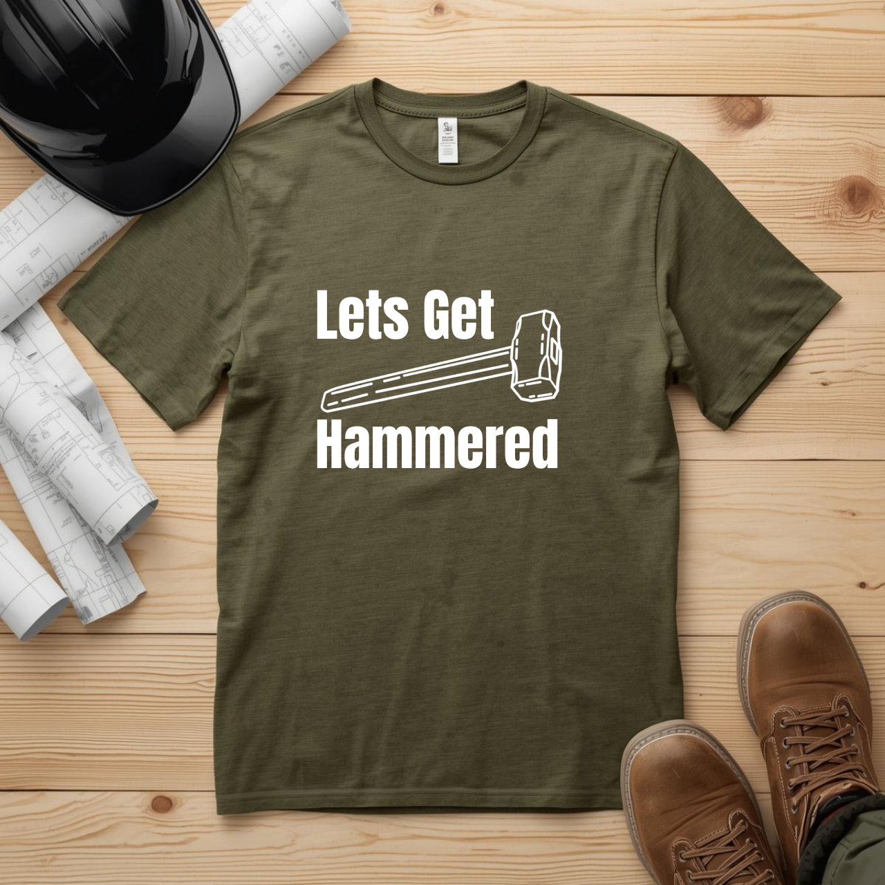 Lets Get Hammered Construction Humor Unisex Jersey Short Sleeve Tee