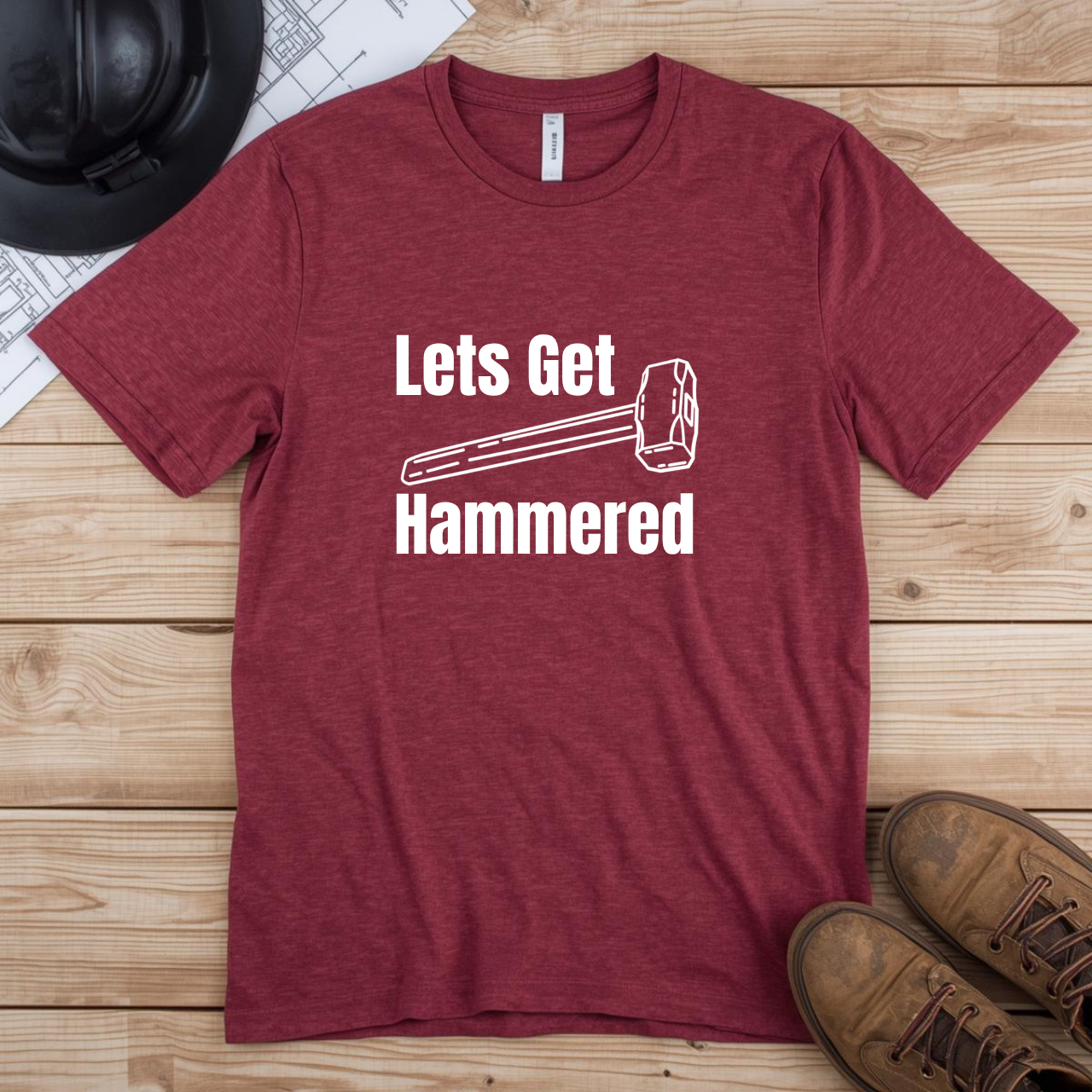 Lets Get Hammered Construction Humor Unisex Jersey Short Sleeve Tee