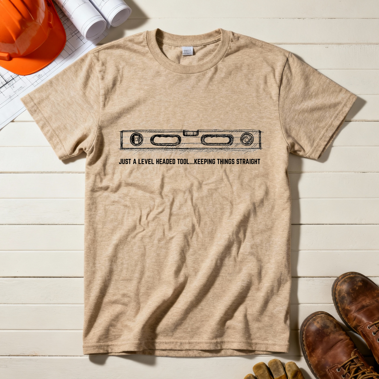 Just a Level Headed Tool... Keeping Things Straight Construction Humor Unisex Jersey Short Sleeve Tee