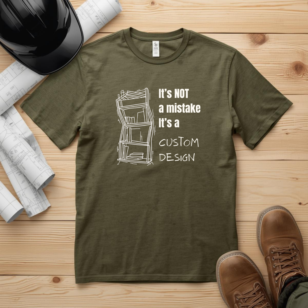 It's NOT a mistake. It's a Custom Design Construction Humor Unisex Jersey Short Sleeve Tee