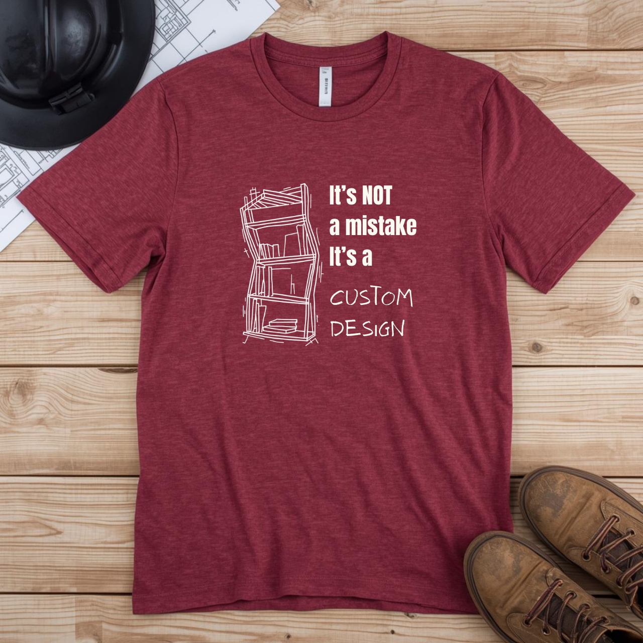 It's NOT a mistake. It's a Custom Design Construction Humor Unisex Jersey Short Sleeve Tee