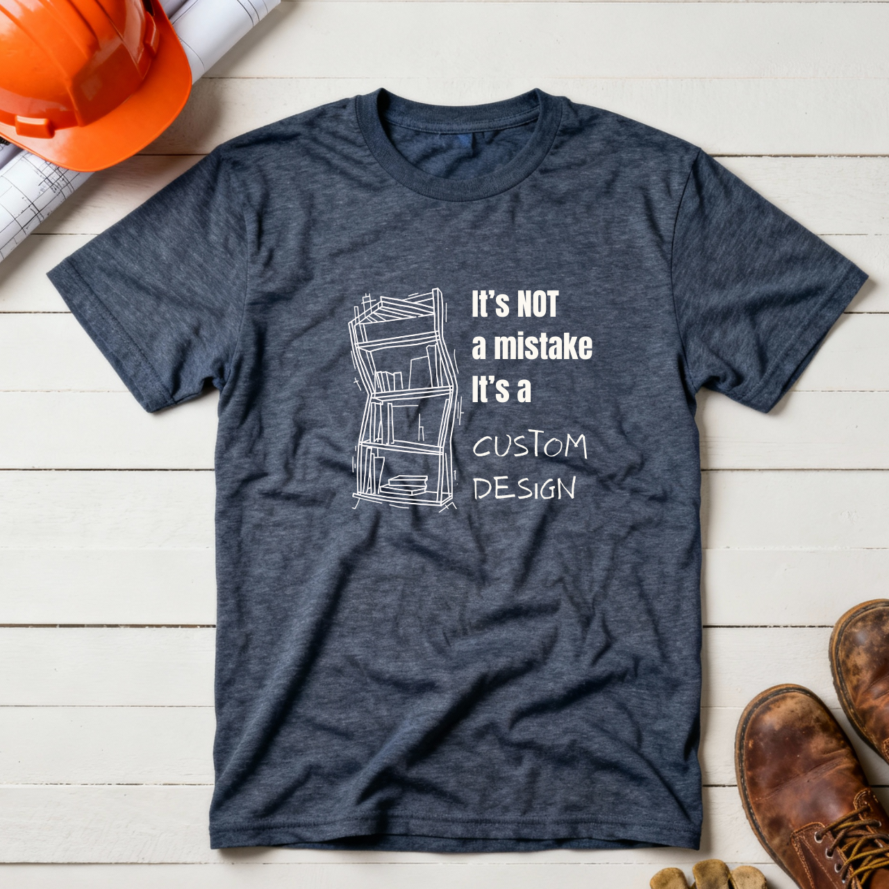 It's NOT a mistake. It's a Custom Design Construction Humor Unisex Jersey Short Sleeve Tee
