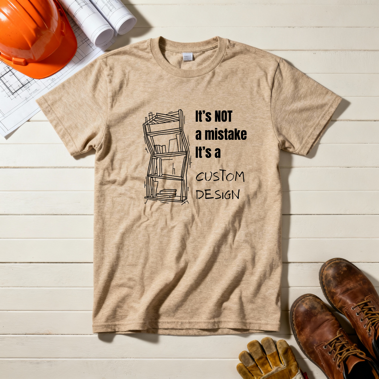 It's NOT a mistake. It's a Custom Design Construction Humor Unisex Jersey Short Sleeve Tee