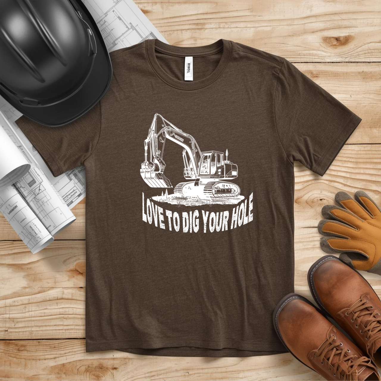 Love to Dig Your Hole Excavator Construction Humor Unisex Jersey Short Sleeve Tee