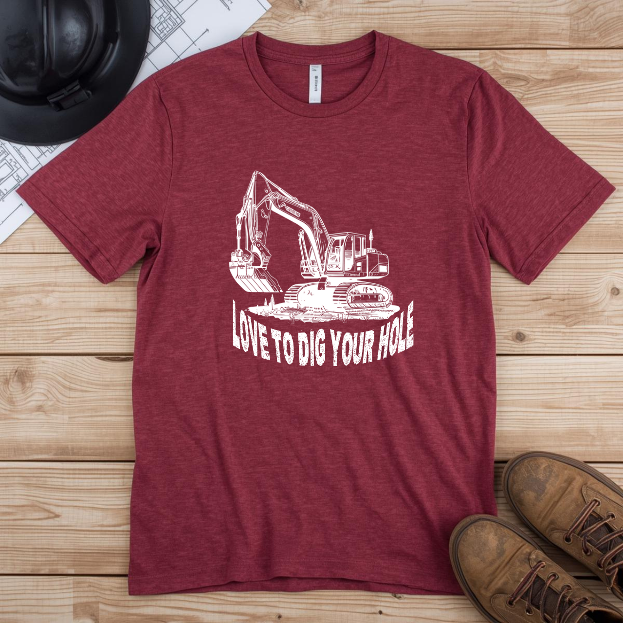 Love to Dig Your Hole Excavator Construction Humor Unisex Jersey Short Sleeve Tee