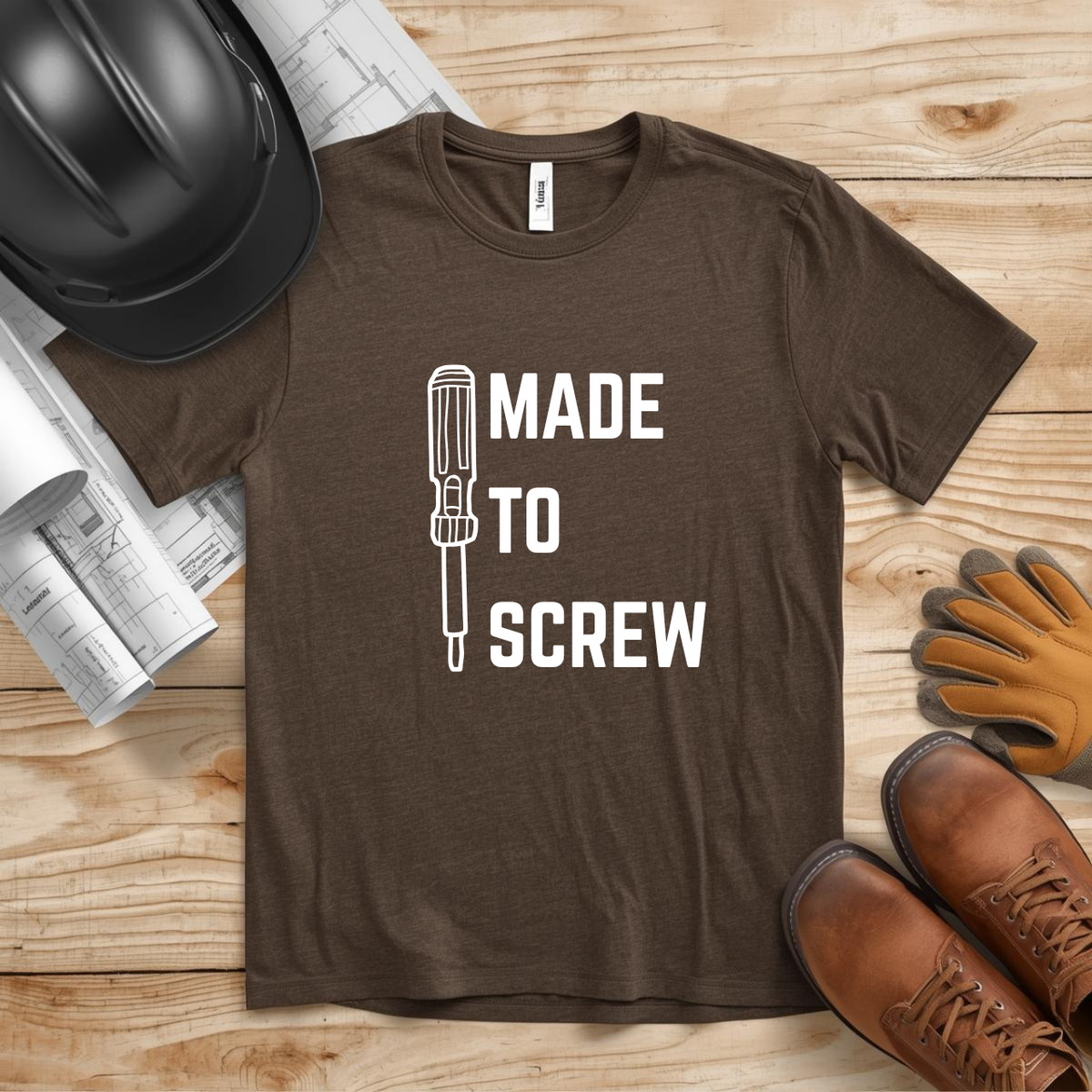 Made to Screw Construction Humor Unisex Jersey Short Sleeve Tee