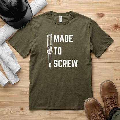 Made to Screw Construction Humor Unisex Jersey Short Sleeve Tee