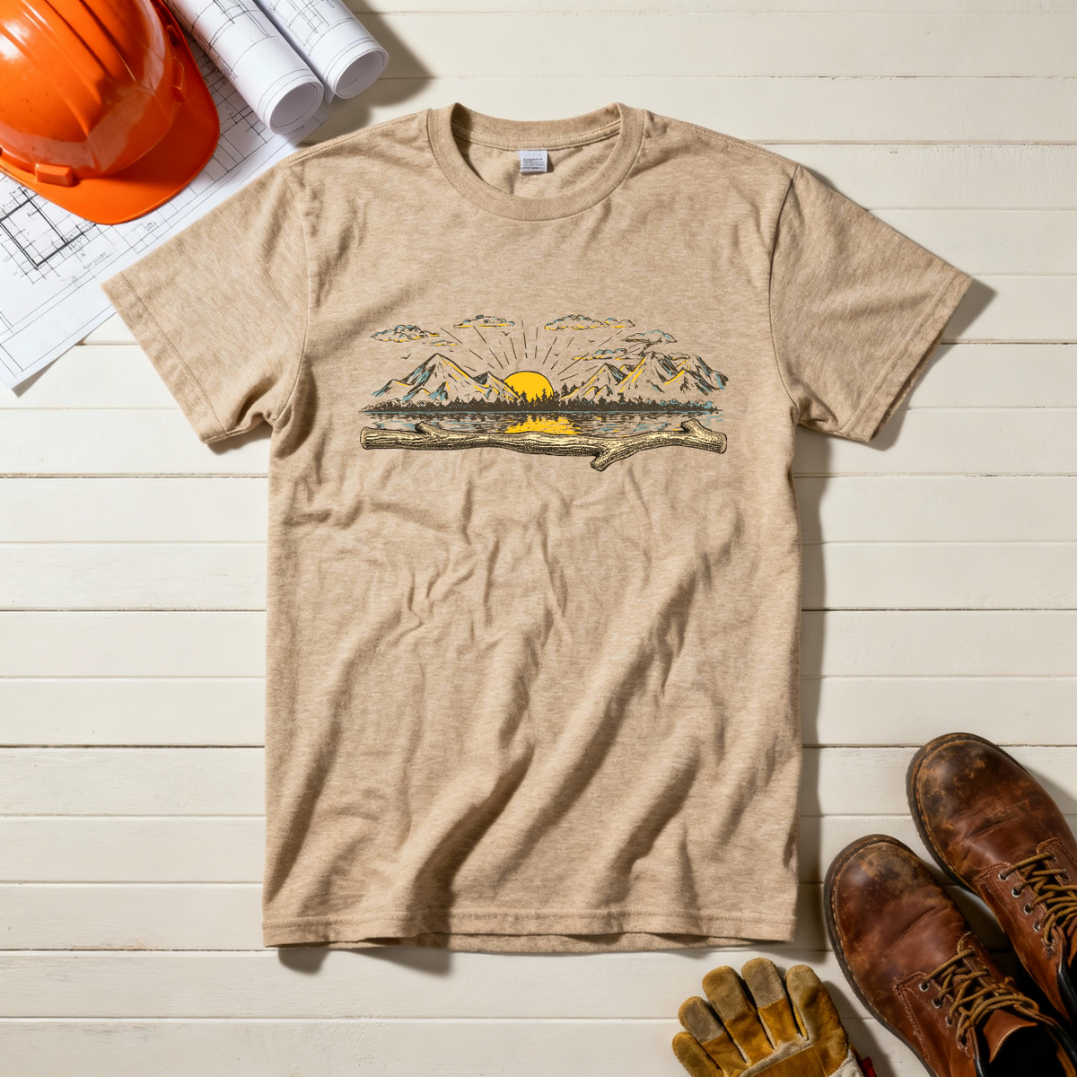 (Good) Morning Wood Construction Humor Unisex Jersey Short Sleeve Tee