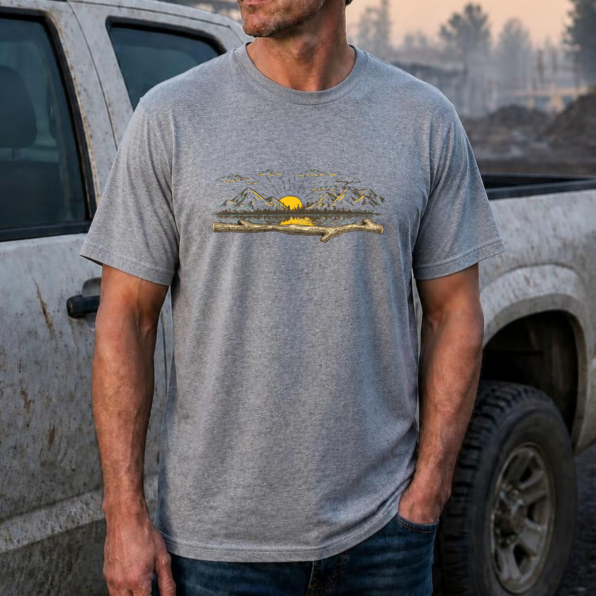 (Good) Morning Wood Construction Humor Unisex Jersey Short Sleeve Tee