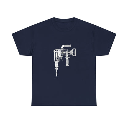 Roto Hammer Blueprint Line Design Unisex Heavy Cotton Tee