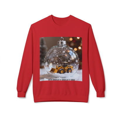 Let it Snow Bulldozer Unisex Midweight Softstyle Fleece Crewneck Sweatshirt