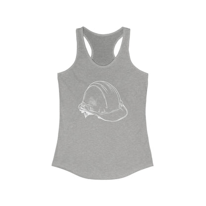 Women's Ideal Hard Hat Outline Racerback Tank