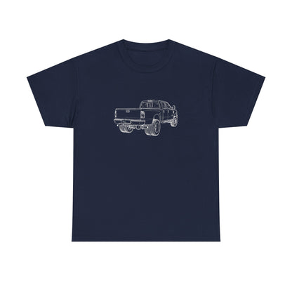 Dully Truck Blueprint Line Design Unisex Heavy Cotton Tee