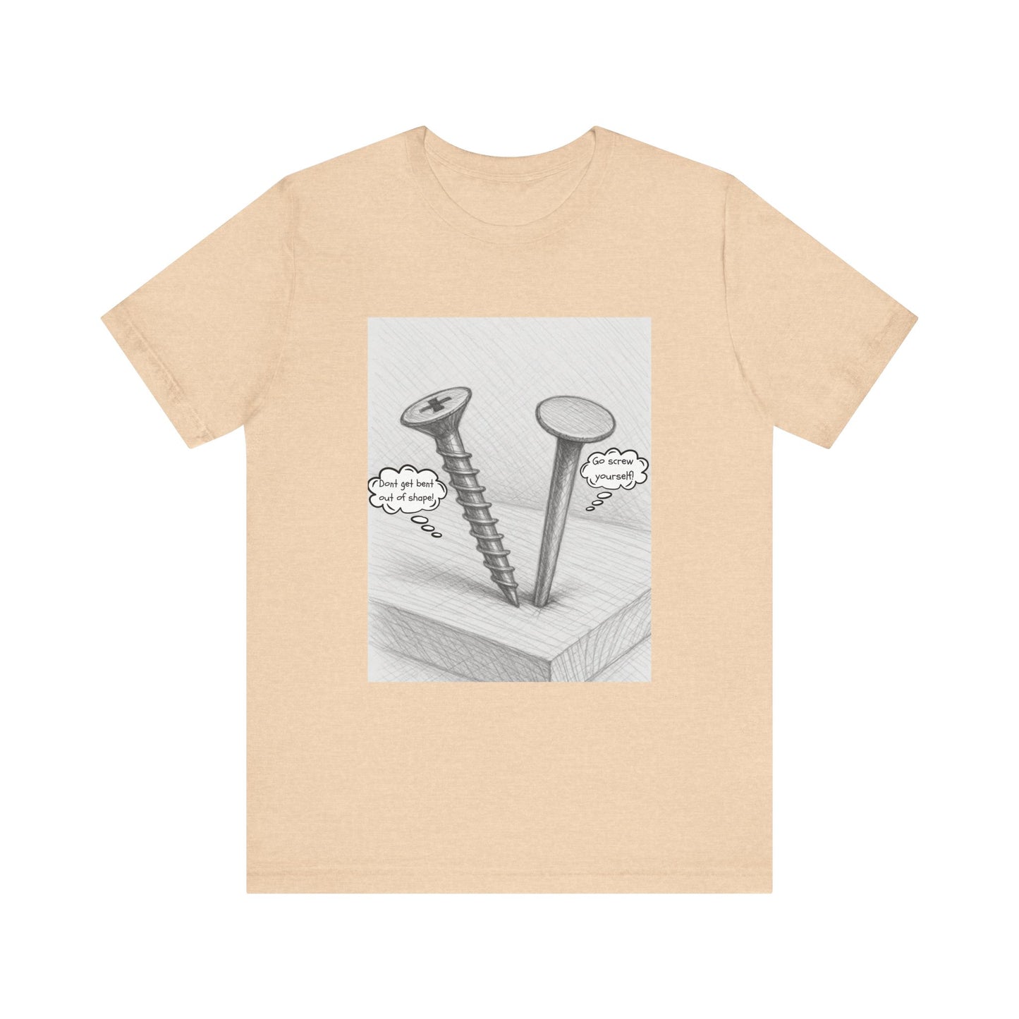 Nail Screw Conversation Construction Humor Unisex Jersey Short Sleeve Tee