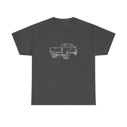 Dully Truck Blueprint Line Design Unisex Heavy Cotton Tee