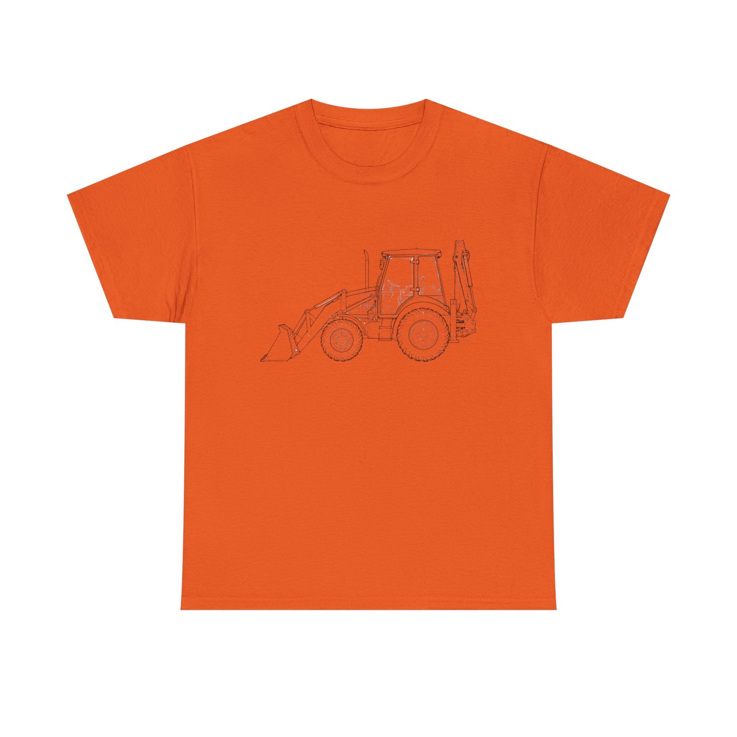 Backhoe Blueprint Line Design Unisex Heavy Cotton Tee