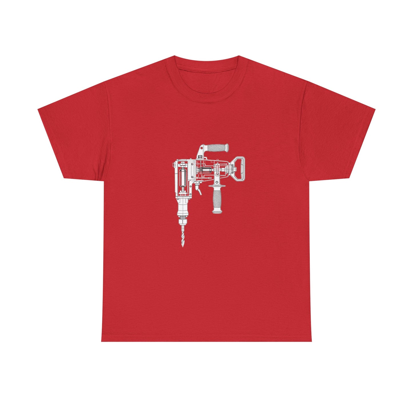 Roto Hammer Blueprint Line Design Unisex Heavy Cotton Tee