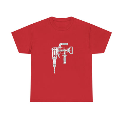 Roto Hammer Blueprint Line Design Unisex Heavy Cotton Tee