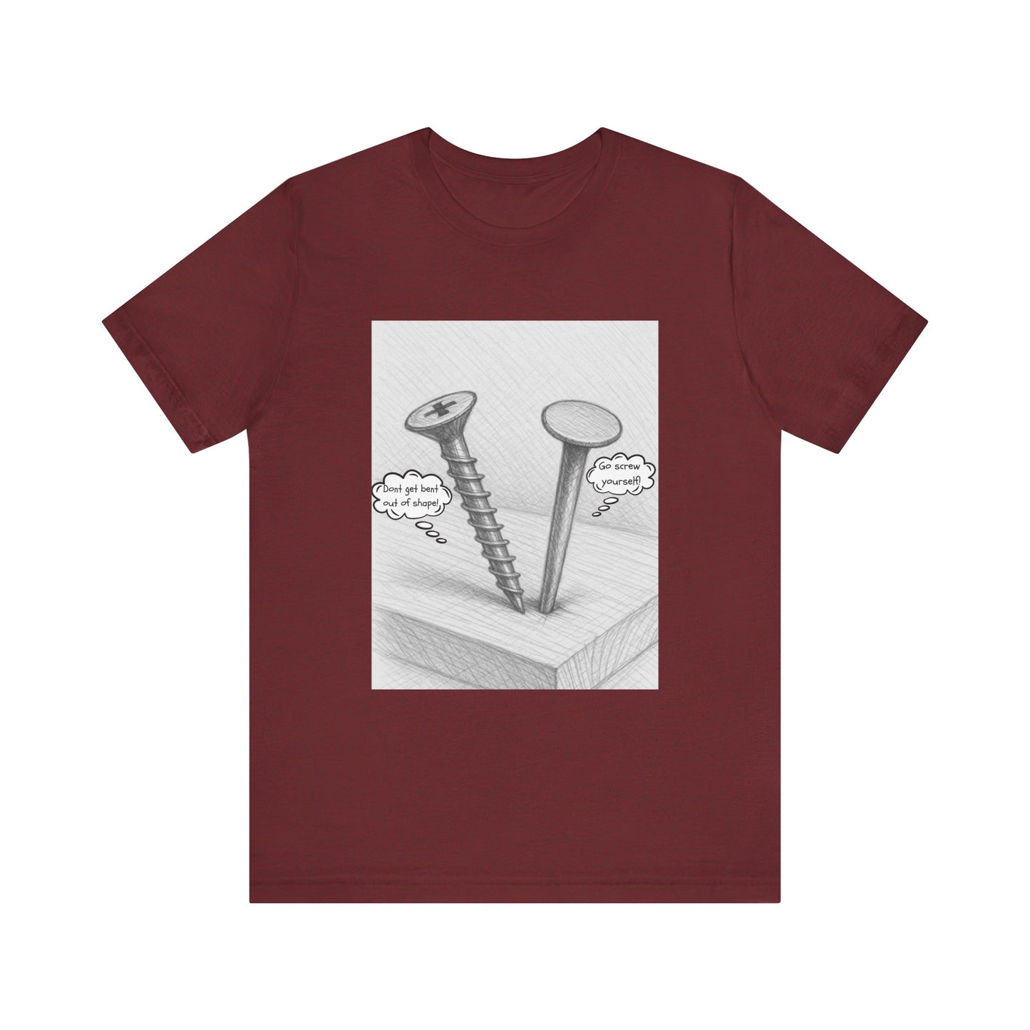 Nail Screw Conversation Construction Humor Unisex Jersey Short Sleeve Tee