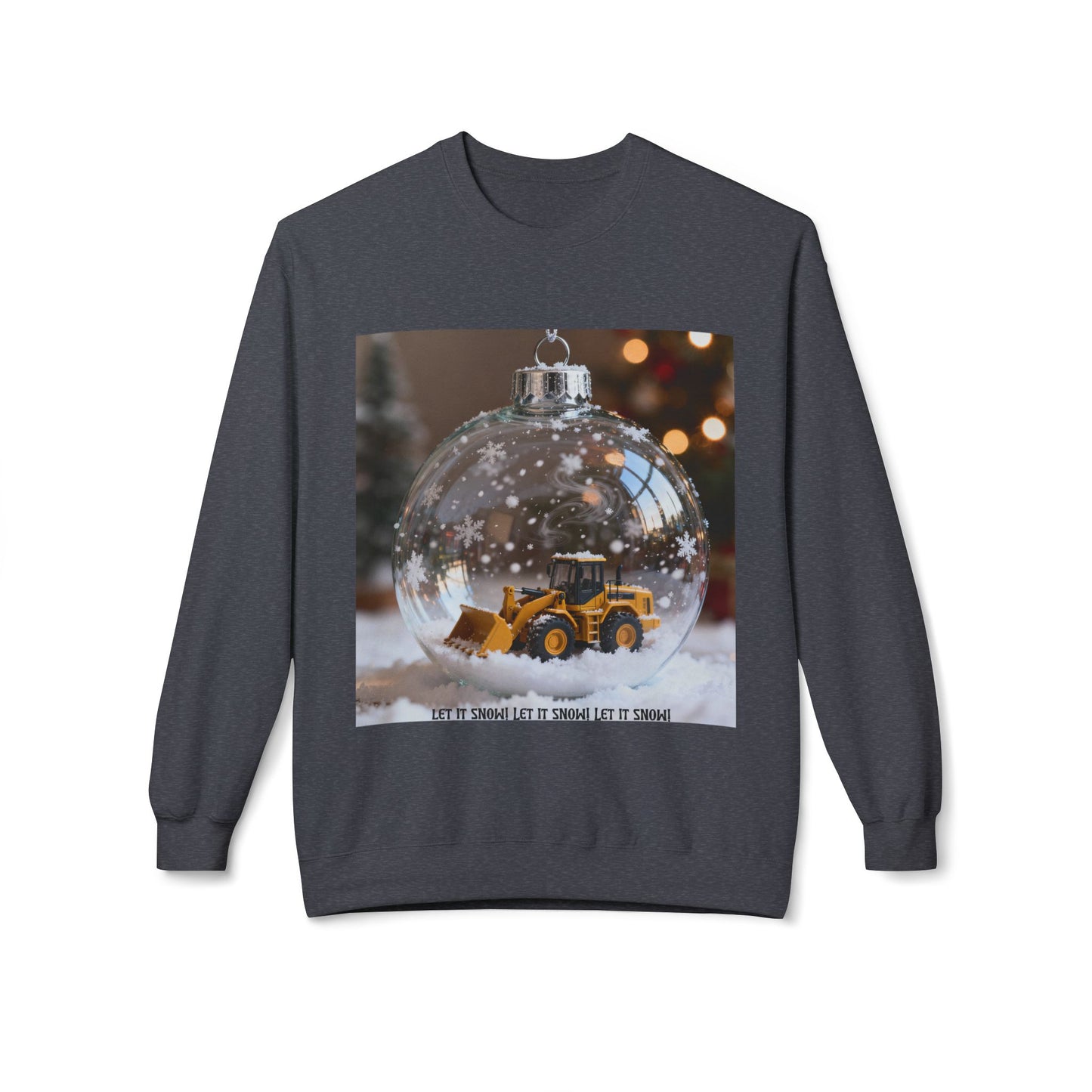 Let it Snow Bulldozer Unisex Midweight Softstyle Fleece Crewneck Sweatshirt