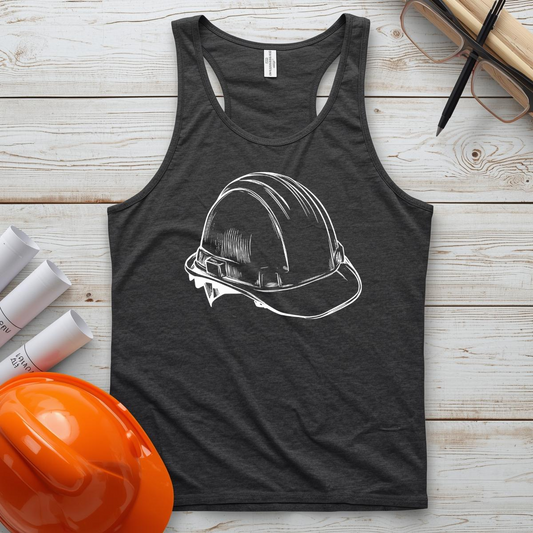 Women's Ideal Hard Hat Outline Racerback Tank